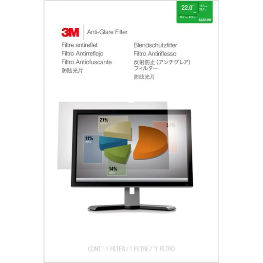 3M 3M Anti-glare Filter 22in Widescreen 16:10 for LCD Monitor Ref AG22.0W9