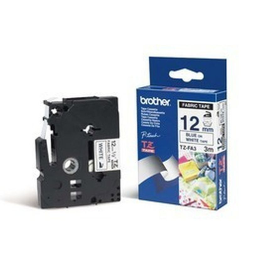 Brother P-touch Paper Bro 12MM Fabric Tape Blue on White