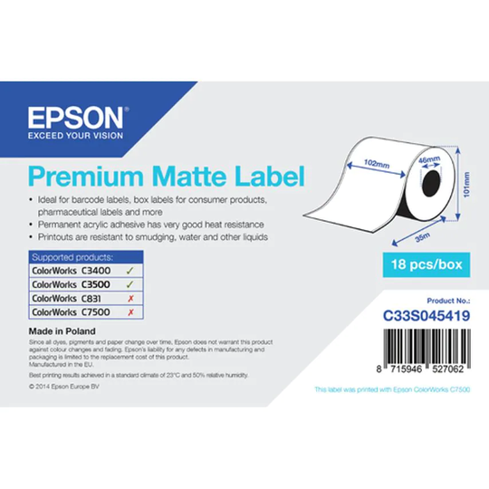 Epson 1Roll Premium Matte Label Cont- you get 16