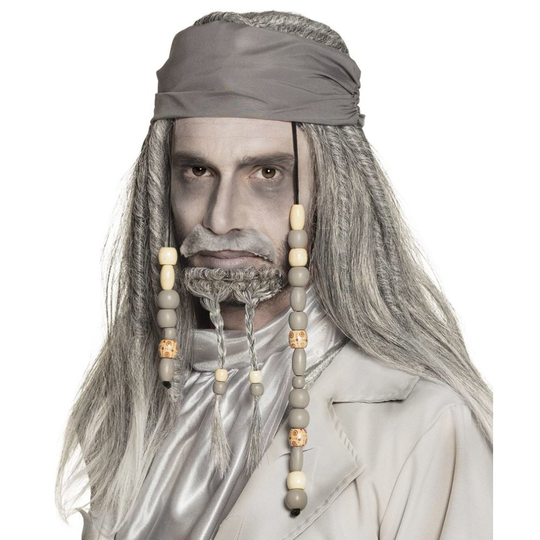 Mens Deluxe Ghost Pirate Wig Halloween Accessory