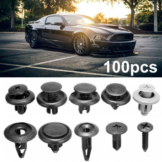 100PCS/set Trunk Screw Rivets Set Car Bumper Fender For Auto Plastic Fastener Clips