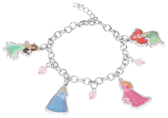 Disney Silver Coloured Crystal Princess Charm Bracelet