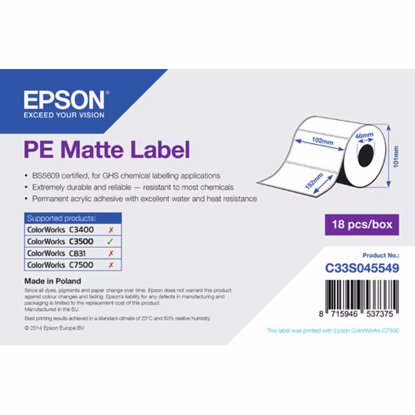 Epson Pe Matte Label - Die-Cut- you get 6
