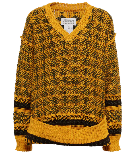 Jacquard cotton sweater