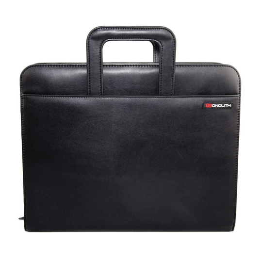 Monolith Drop Handle Leather Look Ring Binder Black 2791 HM2791BK