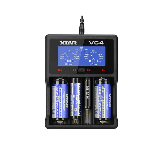 XTAR VC4 USB Li-Ion Ni-MH LCD 18350 CR123A 18650 Battery Charger
