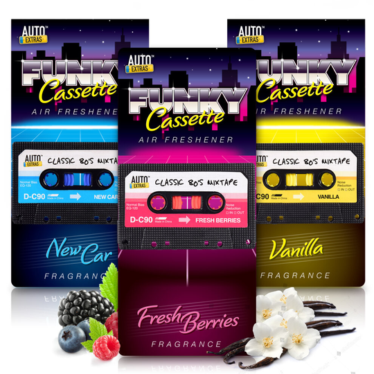 Retro Tape Cassette Hanging Car Air Freshener Berries New Car Vanilla