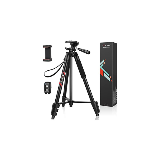 Victiv Phone Tripod, 54" Smartphone Tripod for iPhone, Aluminum Lightweight Portable Camera Tripod Stand for DSLR/Action Camera/Samsung with Phone
