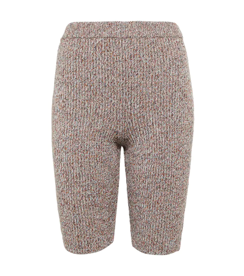 Ribbed-knit biker shorts
