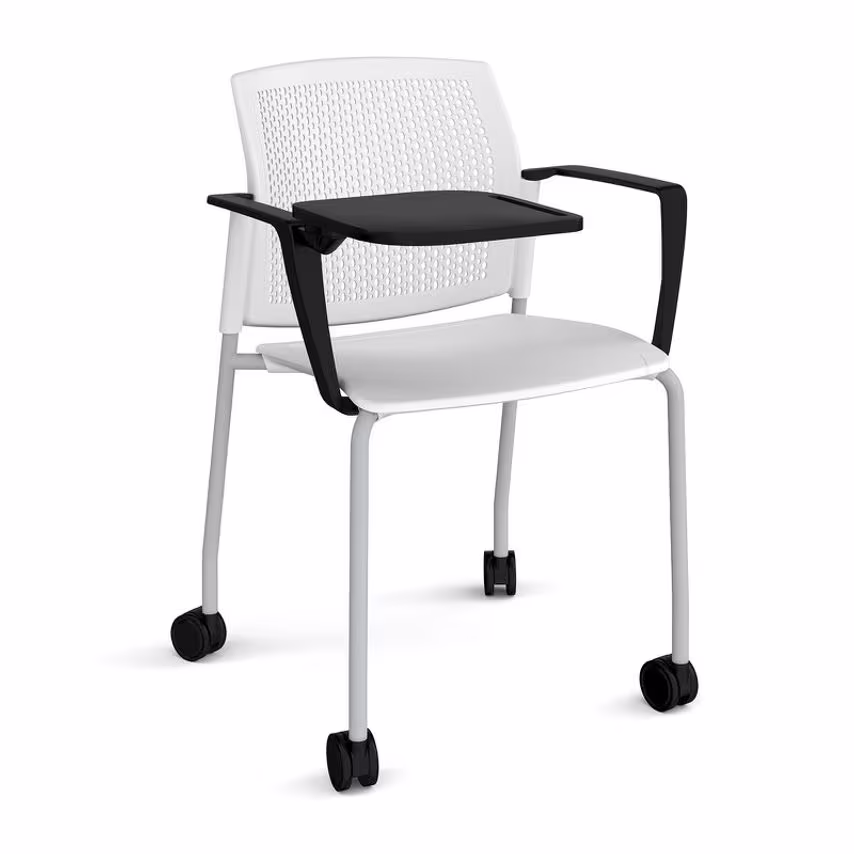 Dams MTO Santana 4 Leg Mobile Chair with Plastic Seat and Perforated Back, Grey