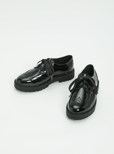Patent Chunky Lace Up Micro-Fresh Brogue - 13 Infant