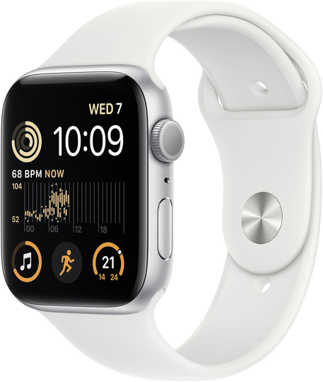Apple Watch SE GPS 44mm Alu Case/White Sport Band 2022