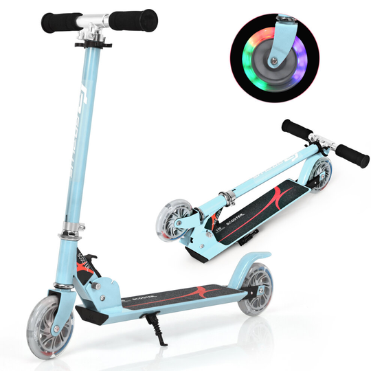 Kick Scooter Height Adjustable Toddler Stunt Scooters with Light-Up Wheels