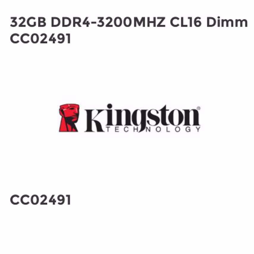 Kingston 32GB DDR4-3200MHZ CL16 Dimm CC02491- you get 2
