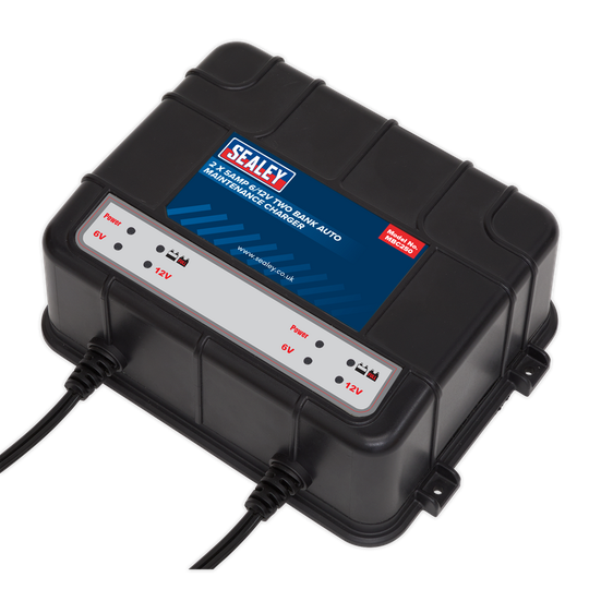 Sealey Two Bank 6/12V 10AMP (2 X 5A) Auto Maintenance Charger