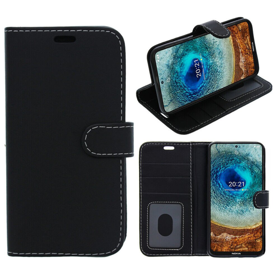 (BLACK) Fonejacket For Nokia G11 Phone Case, Cover, Flip Wallet, Folio, Leather /Gel