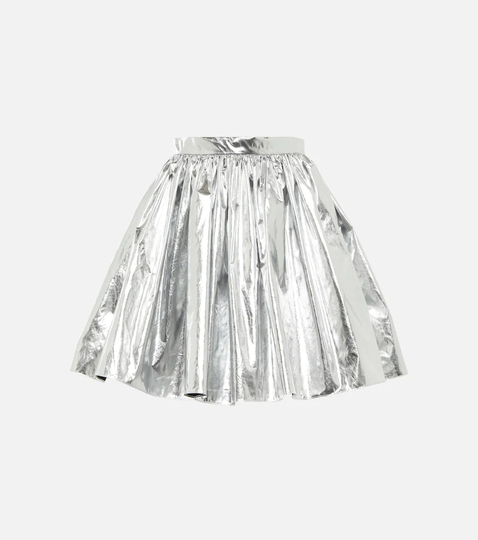Metallic taffeta miniskirt