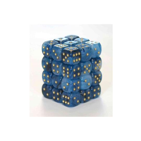 Chessex 12mm D6 Block - Phantom Teal/gold
