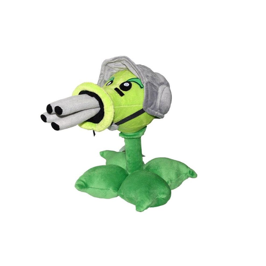 (White) Plants vs Zombies Plush Toy, 2 Gatling Peashooter Sunflower Squash Soft Stuffed Doll