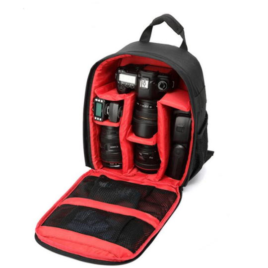 Waterproof Functional DSLR Backpack Camera Video Bag w/ Rain Cover SLR Tripod Case PE Padded for Photographer Canon Nikon red