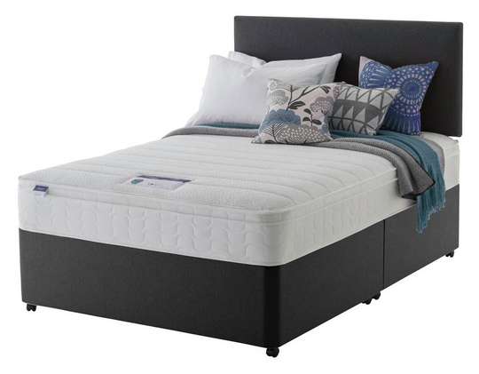 Silentnight Travis Double Divan & Headboard - Charcoal