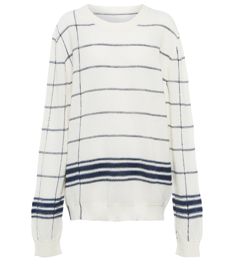 Striped wool-blend sweater