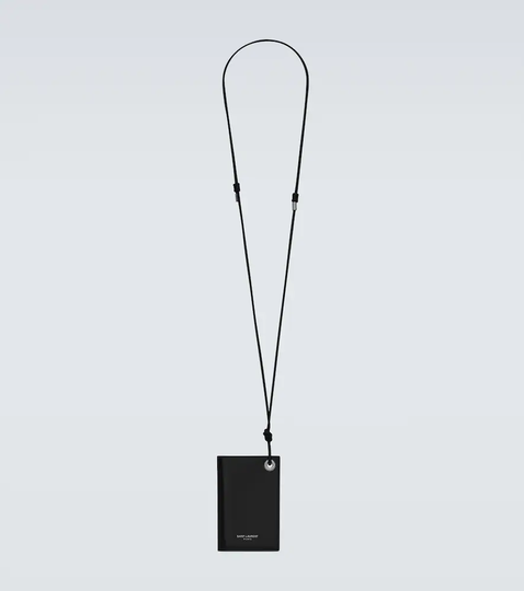 Leather cardholder with strap