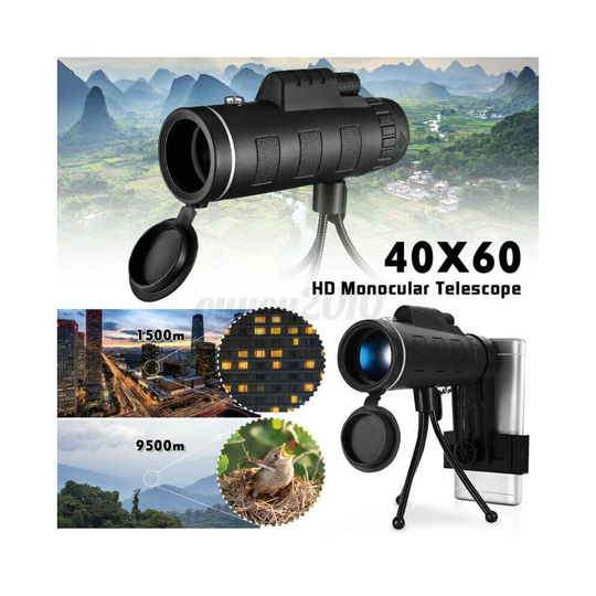 Portable 40X60 Zoom Optical HD Lens Monocular Telescope Starscope Hiking Hunting