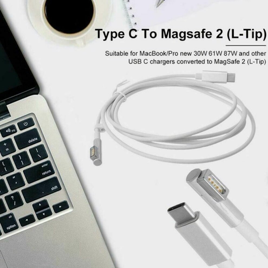 (Magsafe 1 L-tip Cable) Type C to Magsafe1/2 Cable Charger For MacBook Computer with USB-C Power Adapter