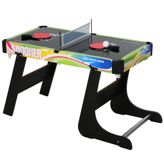 HOMCOM 4-in-1 Games Table w/ Hockey Football Table Tennis & Pool