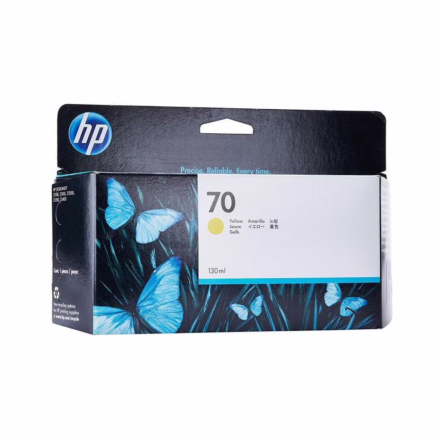 HP 70 Yellow Standard Capacity Ink Cartridge 130ml - C9454A