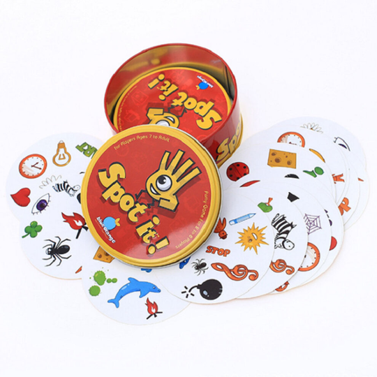 (Spot it Red) Spot it Card Game For Family Kids Educational Party Game Fun 5 Games In 1