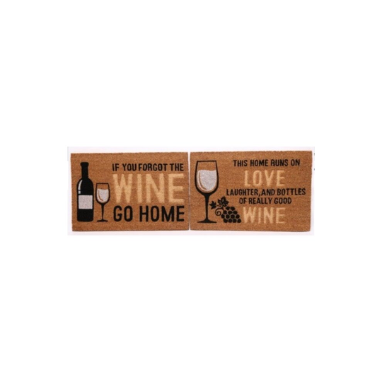 Heavy Duty Doormat Wine Themed Design 40 x 60cm This Home Runs On Love laughter, and bottles of really good wine