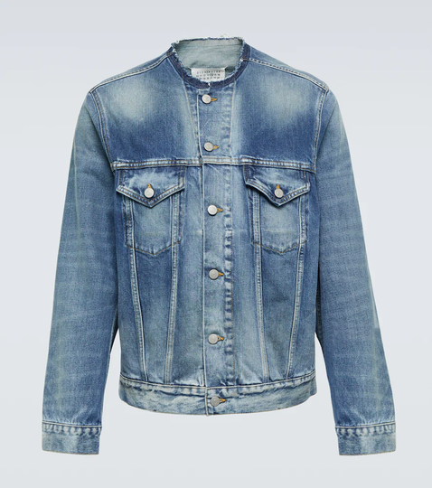 Distressed denim jacket