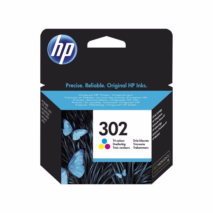 HP HP 302 Tricolour Standard Capacity Ink Cartridge 4ml - F6U65AE