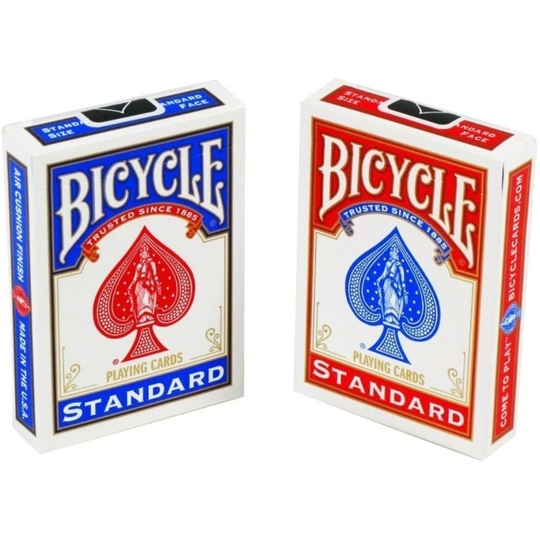 Bicycle Unisex's RED-BLUE Standard Face Playing Cards (2 Pack), 88 x 63 mm