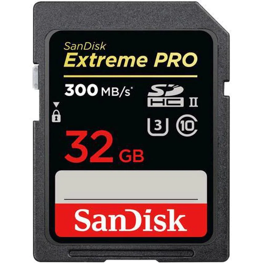 Sandisk Extreme Pro 32GB UHSII U3 Class 10 SDHC Flash Memory Card