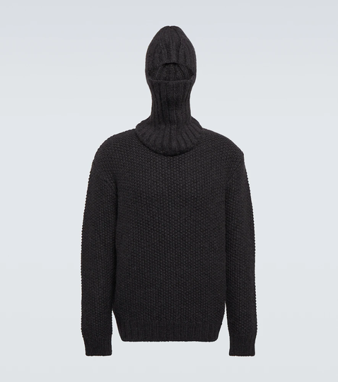 Wool-blend sweater with ski mask