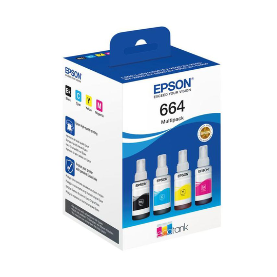Epson Epson 664 EcoTank 4 Colour Ink Cartridge 70ml Multipack - C13T664640