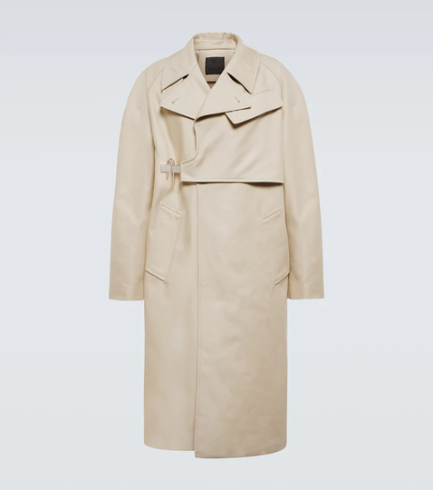 U-lock cotton twill trench coat