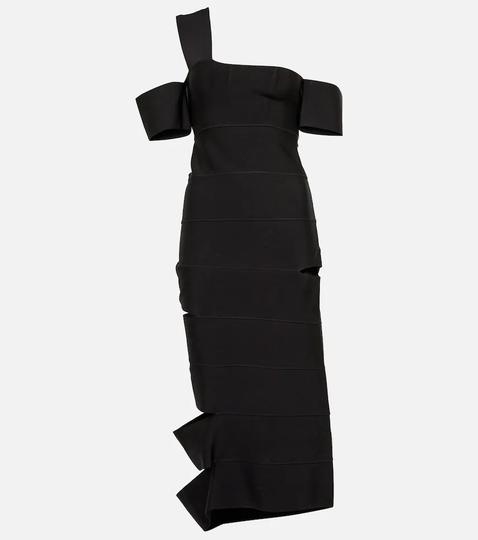 Asymmetric cutout midi dress