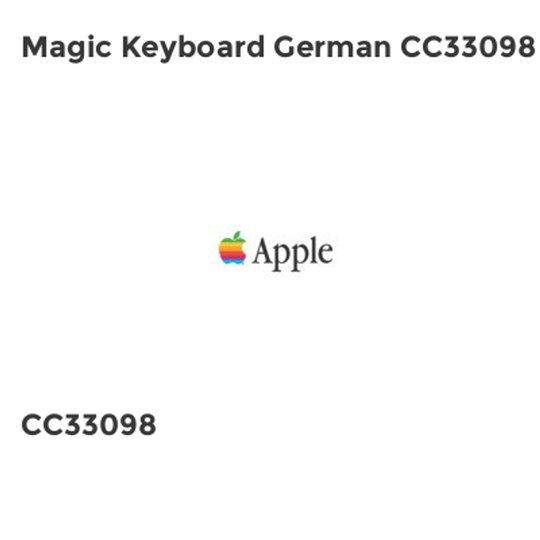Apple Magic Keyboard German CC33098- you get 2