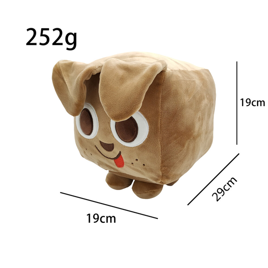 (Brown Dog) Big Cat Games Block Pet Stuffed Plush Doll Toy Kids Gift