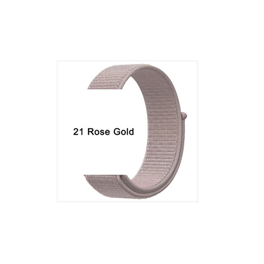 (Rose Gold, 42/44mm) Apple Watch Nylon Sport Loop Strap Band 38/42mm 40/44mm Series 1 2 3 4 5 6 SE
