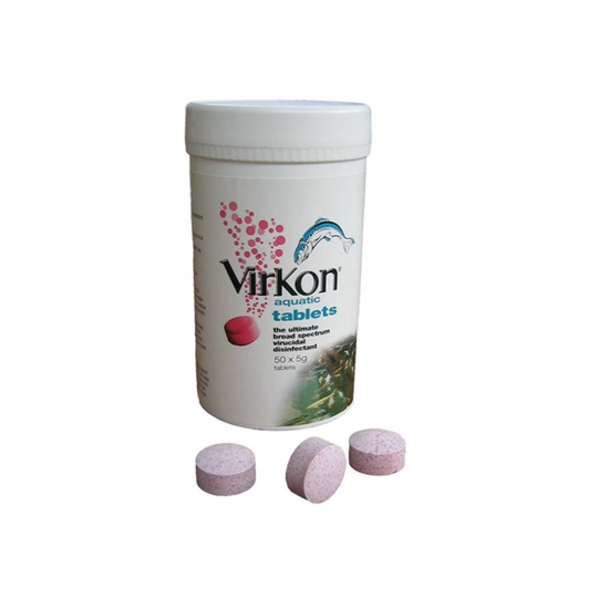 Virkon Aquatic Tablets. 50 x 5 Gram. Broad Spectrum Virucidal Disinfectant