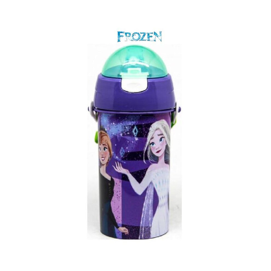 Kids Favorite Frozen 2 Character Flip Top Sports Water Bottle With Strap 500ML