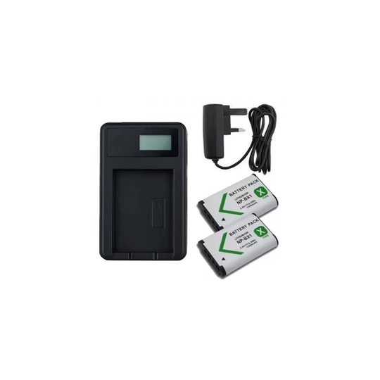 Mains Battery Charger and 2 Batteries For Sony CyberShot DSC-HX350 Camera