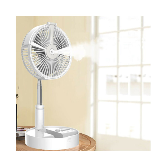Folding Portable Retractable Floor Fan USB Multi-Function Humidifying Spray Fan