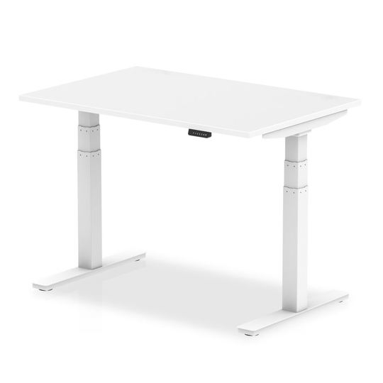 Dynamic Air 1200/800 White Height Adjustable Desk with White Legs