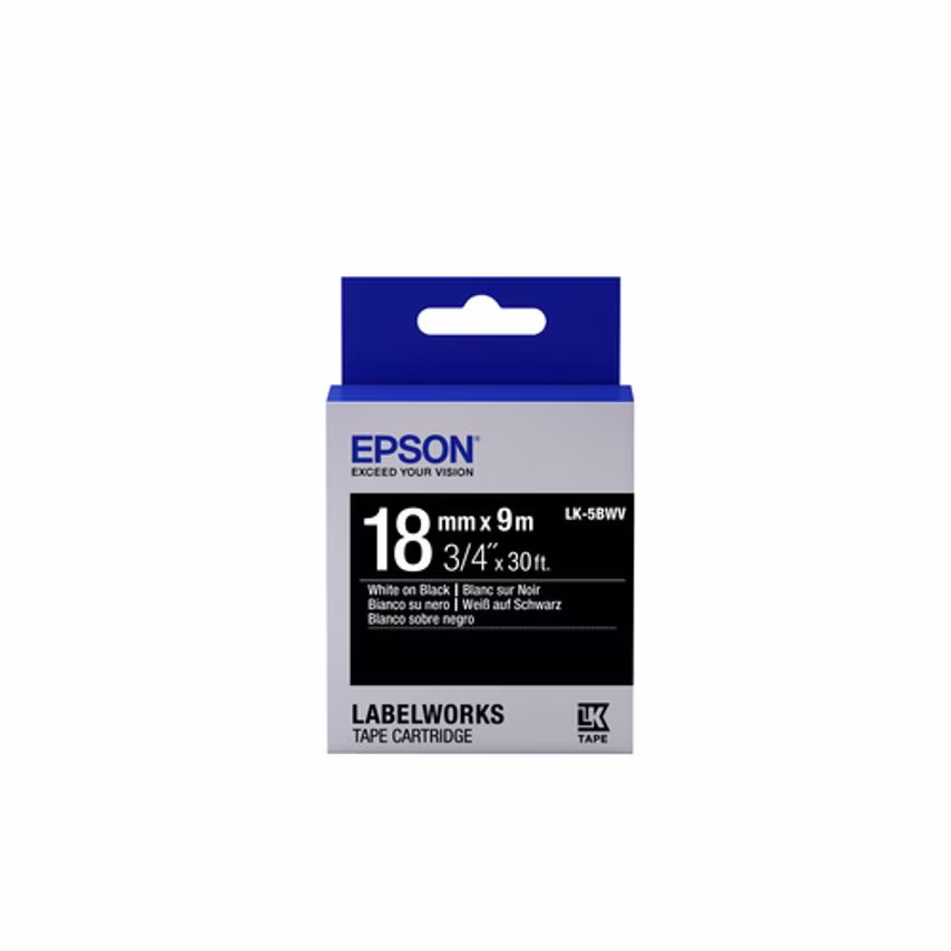 Epson Tape - Lk5Bwv Vivid Wh/Blk 18/9- you get 9